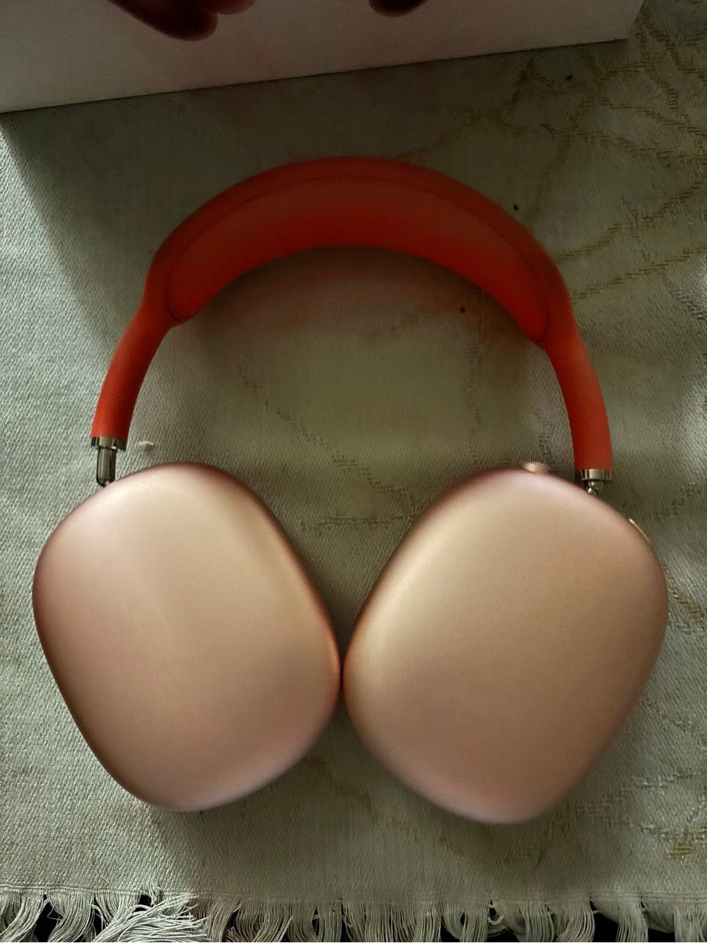 Apple Over-Ear Headphones - Rose Gold Cups with Orange Headband